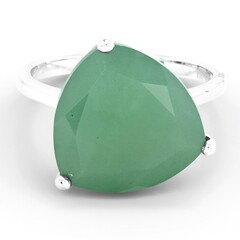Anello in argento con Calcedonio Verde