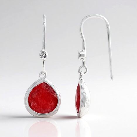 Orecchini in argento con Giada Rossa
