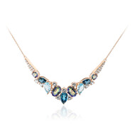 Collar en plata con Topacio azul cielo