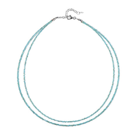 Zilveren halsketting met neon blauwe apatieten
