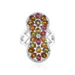 Anello in argento con Tormalina Verde Brasiliana