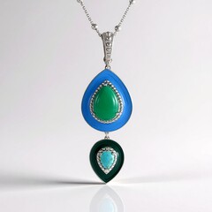 Collana in argento con Onice Verde