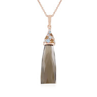 Collier en argent et Quartz fumé (KM by Juwelo)