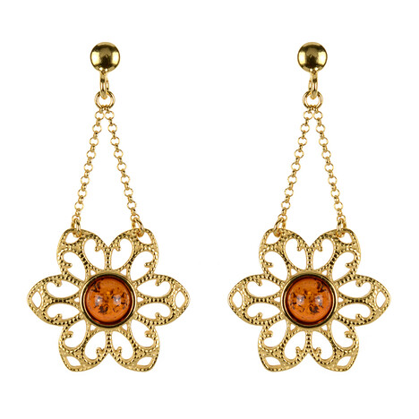 Baltischer Bernstein-Silberohrringe (dagen)