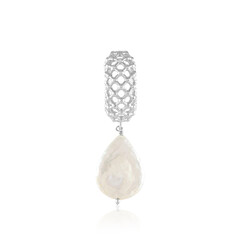 Zilveren hanger met een Witte zoetwater kweekparel
