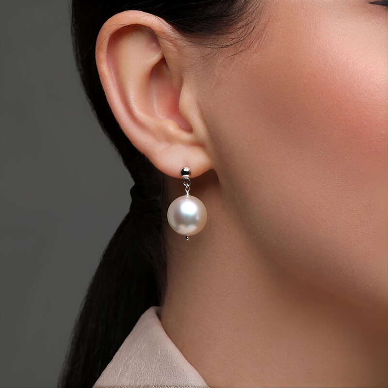 Silver Freshwater Pearl Silver Earrings (TPC)