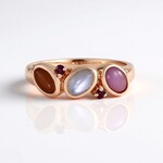 Anello in argento con Pietra di Luna Bianca (KM by Juwelo)