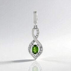 Ciondolo in argento con Diopside Russo