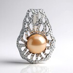 Ciondolo in argento con Perla d'Acqua Dolce Arancione (MONOSONO COLLECTION)