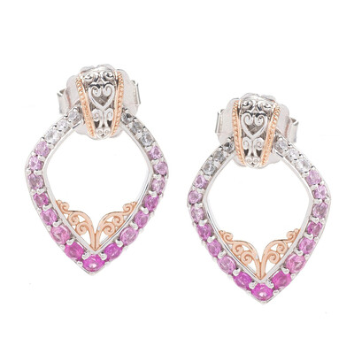Pink Sapphire Silver Earrings (Gems en Vogue)
