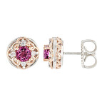 Pink Flouorite Silver Earrings (Gems en Vogue)