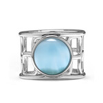 Anello in argento con Larimar