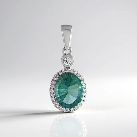 Ciondolo in argento con Fluorite Verde