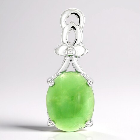 Pendentif en argent et Chrysoprase impériale