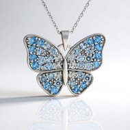 Swiss Blue Topaz Silver Necklace