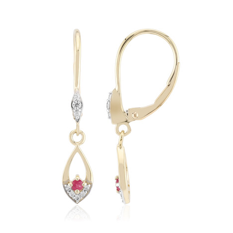 Pendientes en oro con Berilo rojo