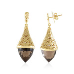 Zilveren oorbellen met rookkwartskristallen (Dallas Prince Designs)