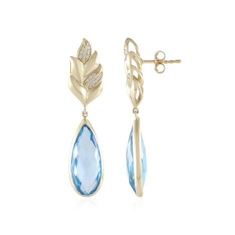 Pendientes en oro con Topacio de Marambaia (de Melo)