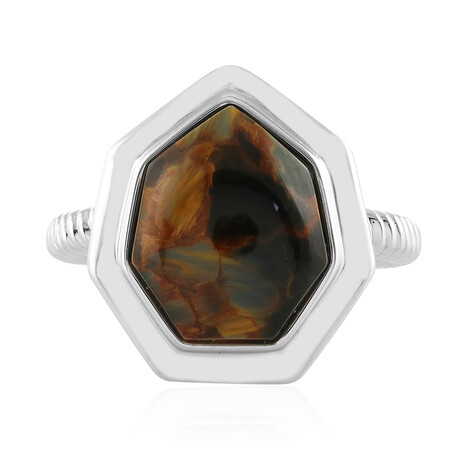 Anello in argento con Pietersite Dorata