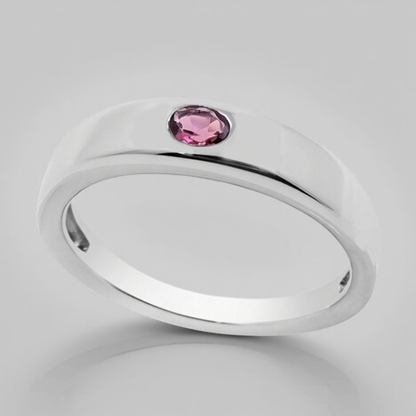 Anello in argento con Tormalina Rosa Brasiliana