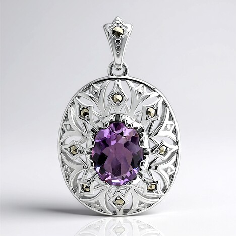 Ciondolo in argento con Ametista (Annette classic)