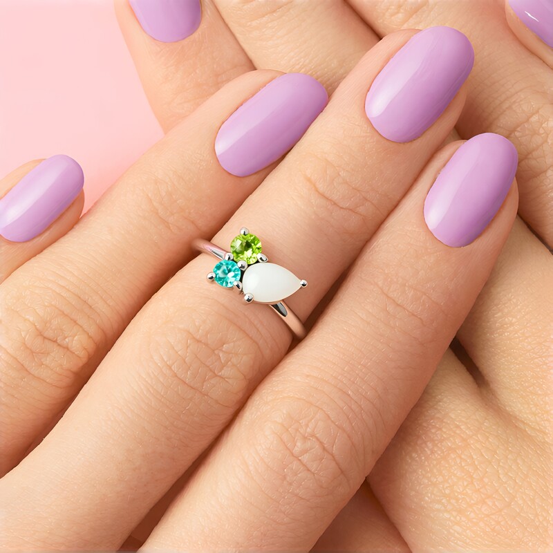 White Opal Silver Ring