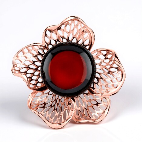 Ciondolo in argento con Ambra Baltica color Ciliegia (dagen)