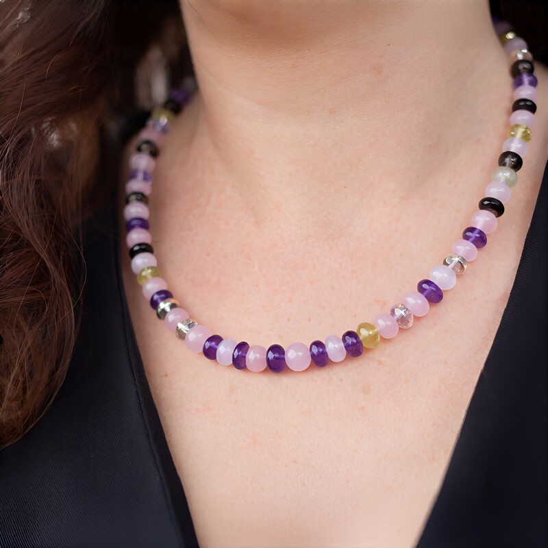 Edelstein-Silberhalskette