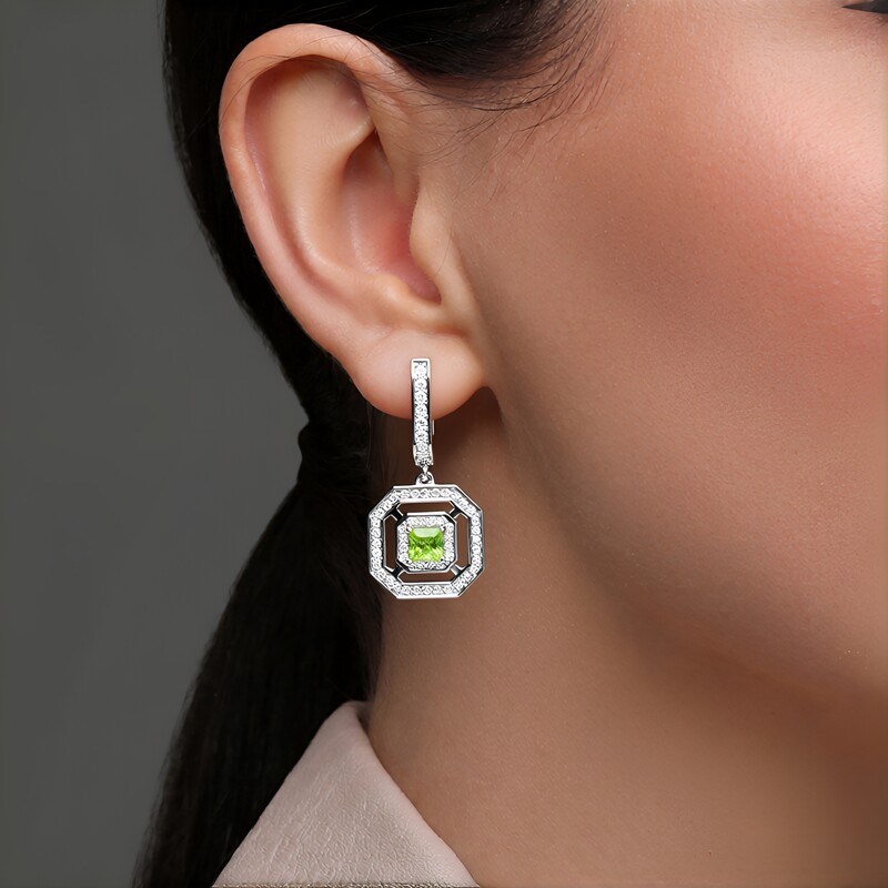 Pendientes en plata con Esfena