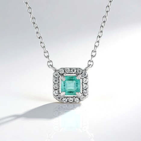Collana in argento con Smeraldo Colombiano