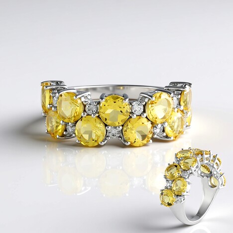 Anello in argento con Berillo Giallo