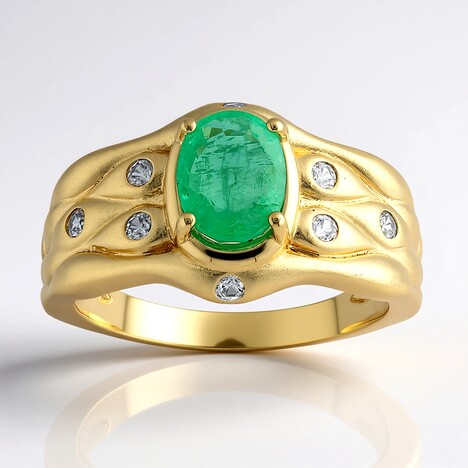 Bague en or et Emeraude du Brésil (de Melo Gold)