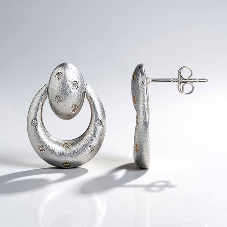 Orecchini in argento con Topazio Bianco (Adela Silber)