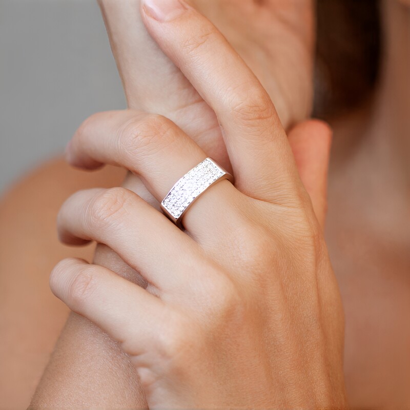 Zilveren ring met zirkonen (de Melo Essence)