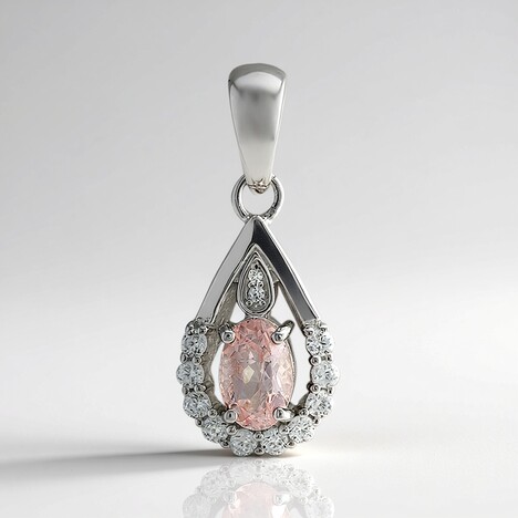 Ciondolo in argento con Morganite del Madagascar
