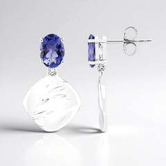 Orecchini in argento con Iolite del Madagascar (de Melo)