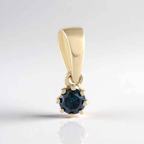 Ciondolo in oro con Diamante Blu I2