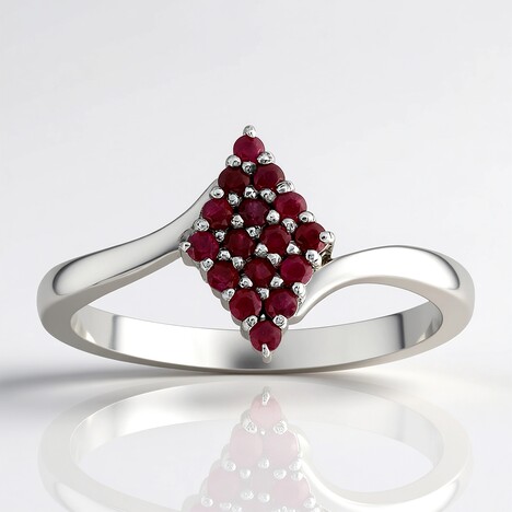 Bague en argent et Rubis du Mozambique