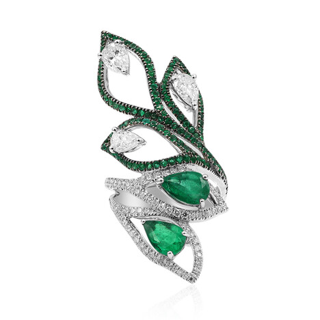18K AAA Zambian Emerald Gold Ring (Estée Collection)