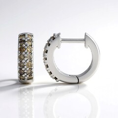 Orecchini in argento con Diamante Cioccolato I2