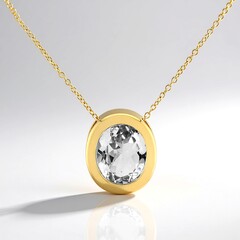 Collana in argento con Topazio Bianco