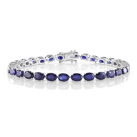 Blauer Madagaskar-Saphir-Silberarmband