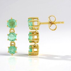 Orecchini in argento con Smeraldo Colombiano (de Melo Essence)