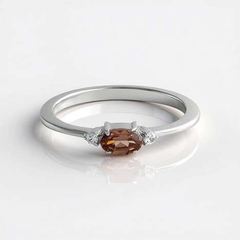 Anello in argento con Zircone Rosa
