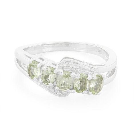 Bague en argent et Grenat vert menthe de Merelani