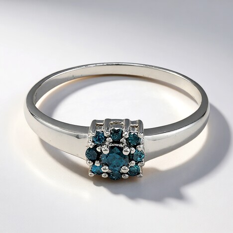 Anello placcato in platino con Diamante Fancy