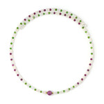 Collar al cuello en acero con Rubí de Mozambique (Riya)