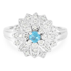 Anello in argento con Apatite Blu Neon