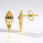 Boucles d'oreilles en argent et Diamant noir (Ornaments by de Melo)