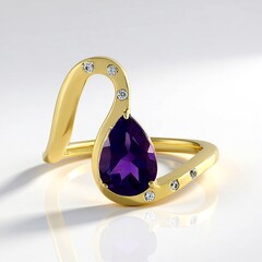 Anello in oro con Ametista Siberiana (de Melo Gold)